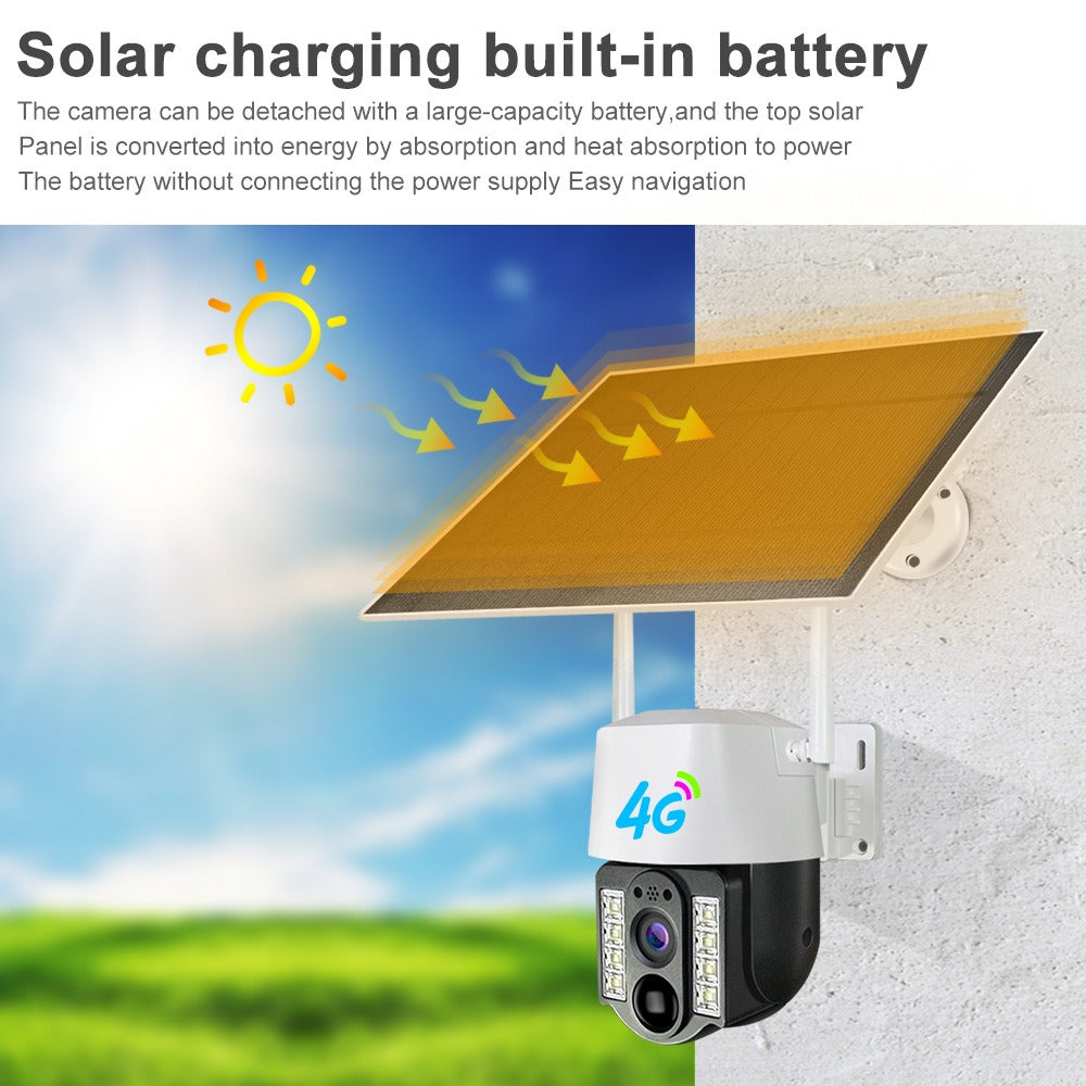 3MP Solar-Powered Outdoor Security Camera – WiFi or 4G SIM, 8000mAh Battery & Night Vision