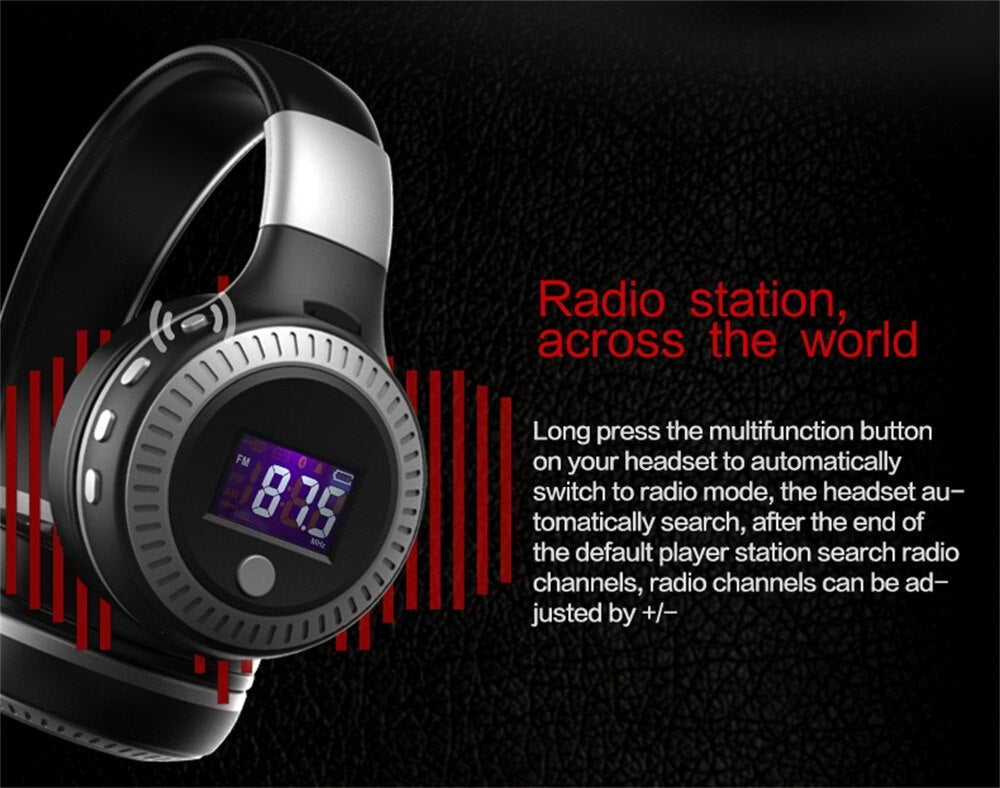 Zealot B19 Wireless Bluetooth 5.0 Headphones – FM Radio, LCD Display, TF Card, CVC6.0 Noise Cancelling