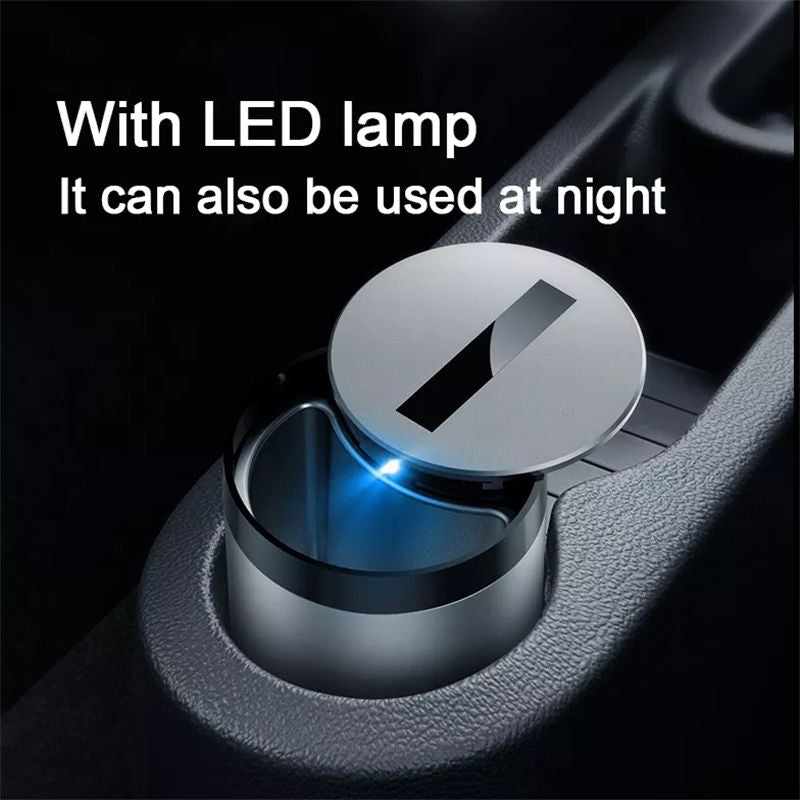 Smart Infrared Auto-Open Ashtray – LED Light, Car & Desktop, Aluminum Alloy