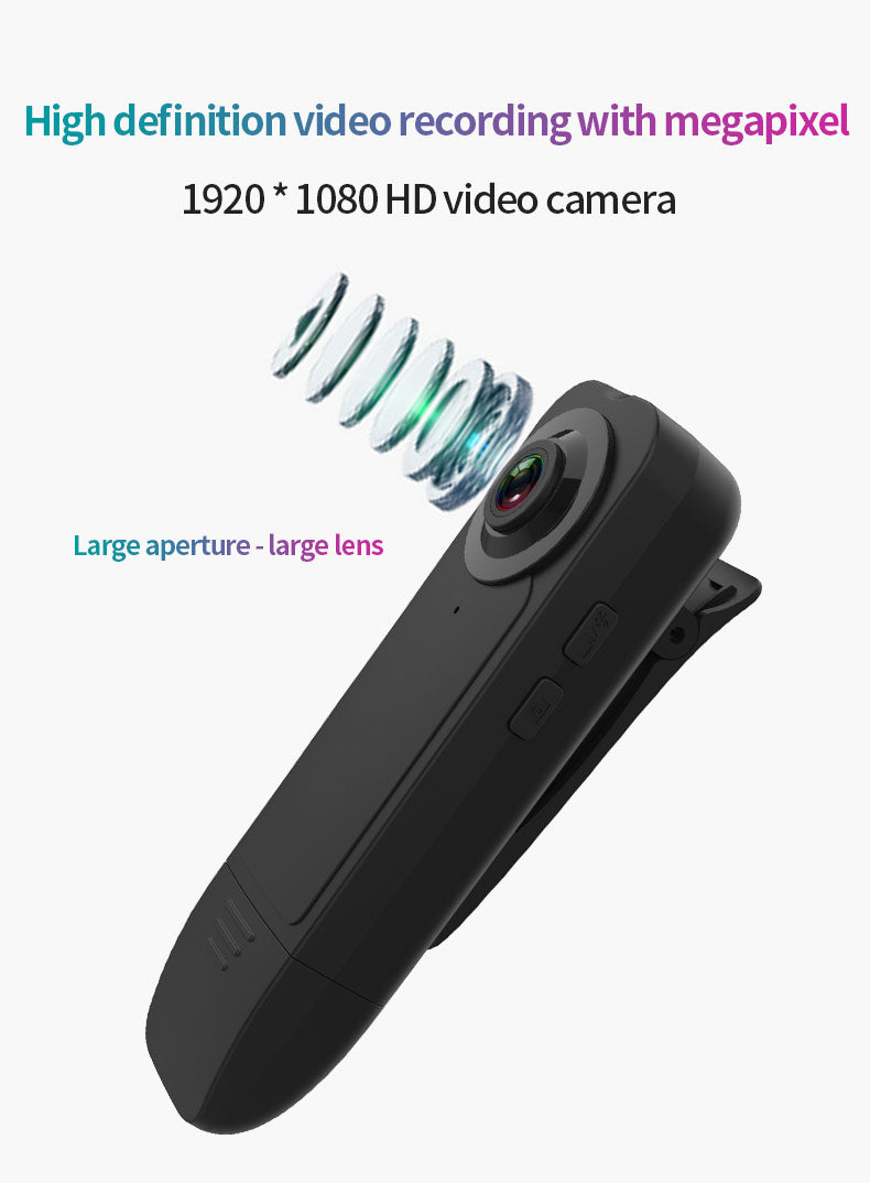 A18 1080P Portable Body Camera with Back Clip – 5-Hour Battery for Sports, Field & Conference Recording