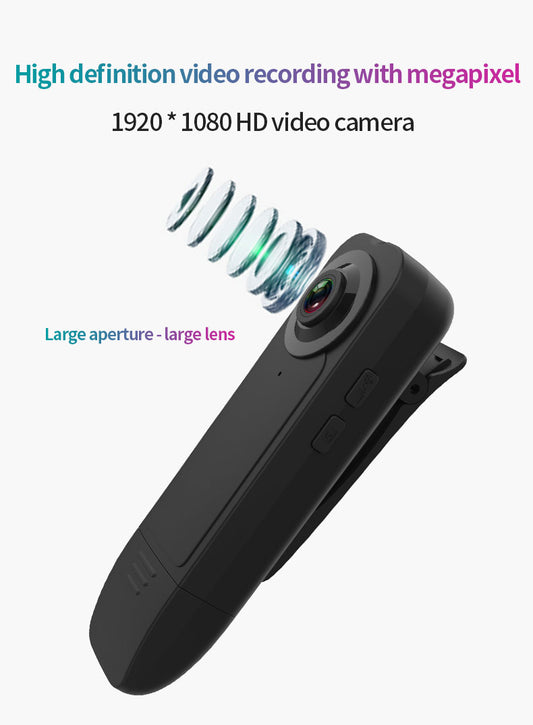 A18 1080P Portable Body Camera with Back Clip – 5-Hour Battery for Sports, Field & Conference Recording
