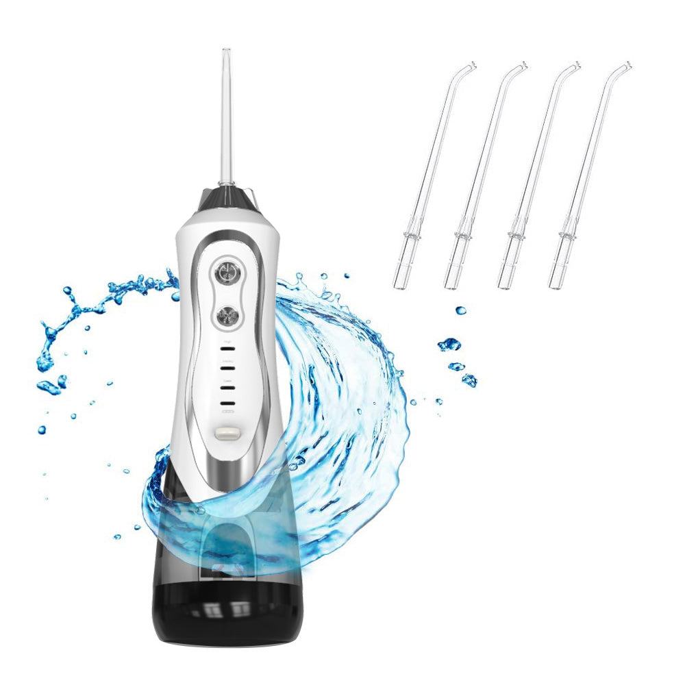 Electric Water Flosser – 300ml Tank, IPX7 Waterproof, 1800 Pulses/Min, 1-Month Battery