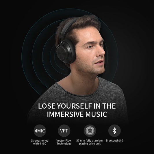 Bluedio T6S ANC Wireless Headphones – 32Hr Battery, 57mm Drivers, Wired & Wireless