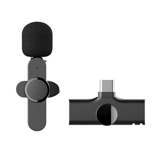 2.4GHz Wireless Lavalier Microphone – 120m Range, Plug & Play, USB-C & Lightning