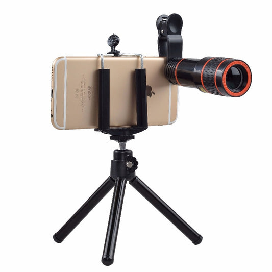 10-in-1 Phone Photography Kit – 12x Telephoto, Wide Angle, Fisheye & Macro Lenses + Selfie Stick