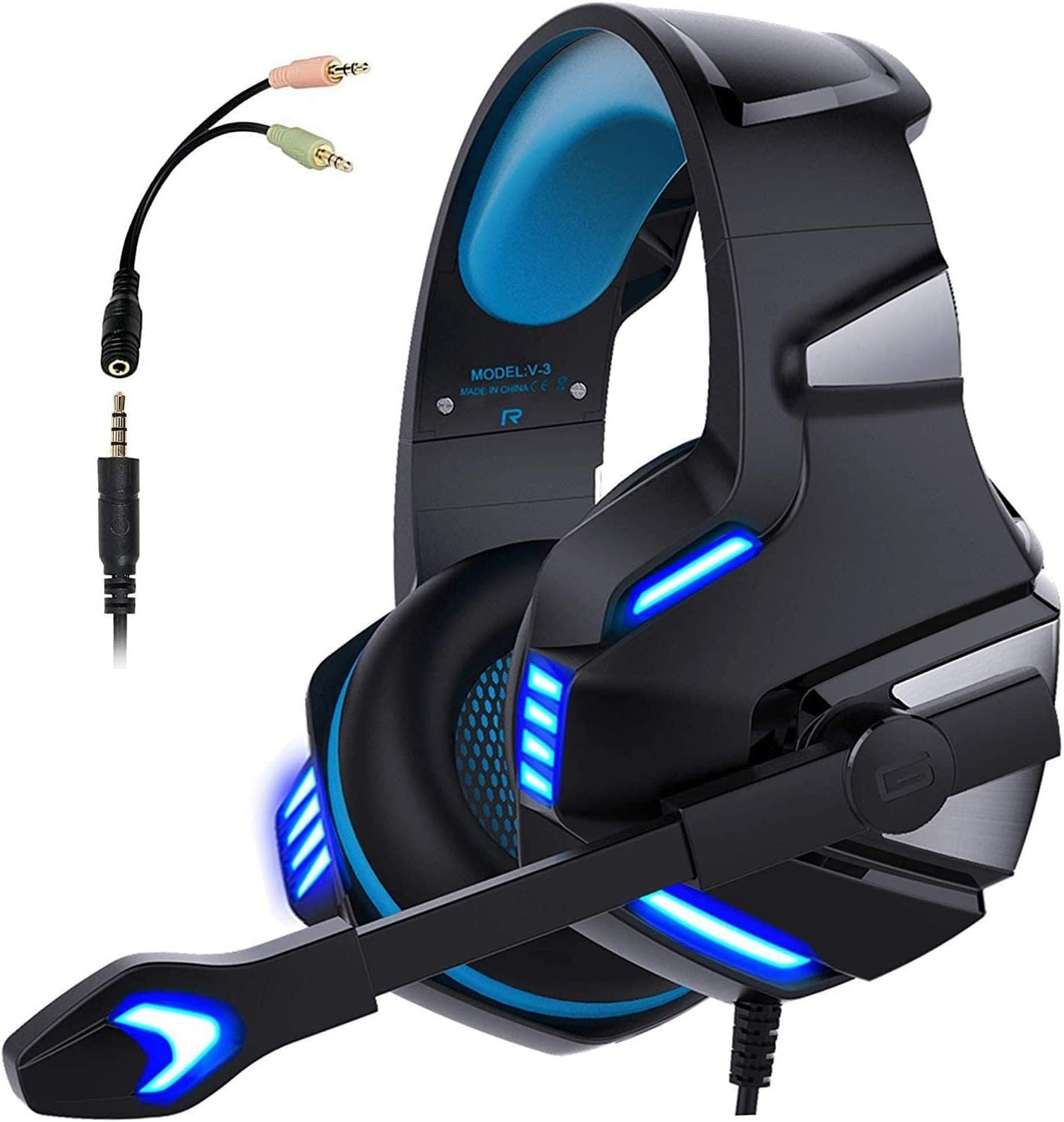 RGB Gaming Headset with Subwoofer – Wired, Built-in Mic, USB + 3.5mm, PC & Mobile