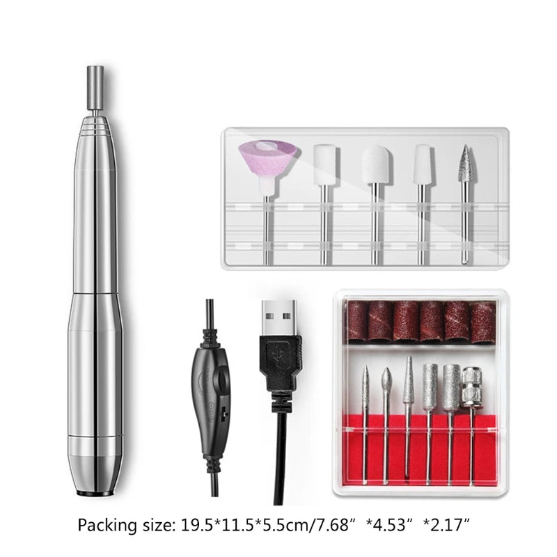Electric Nail Drill Machine – 20,000 RPM Portable Manicure & Pedicure Tool Set