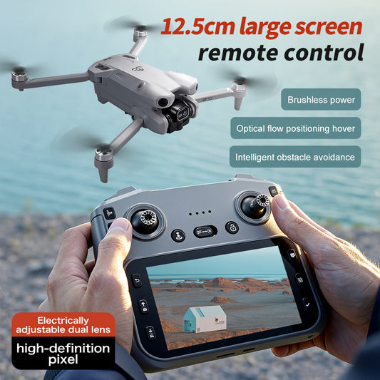 GT50 4K Brushless Drone – 4.3" Screen Remote, 4-Way Obstacle Avoidance, Optical Flow