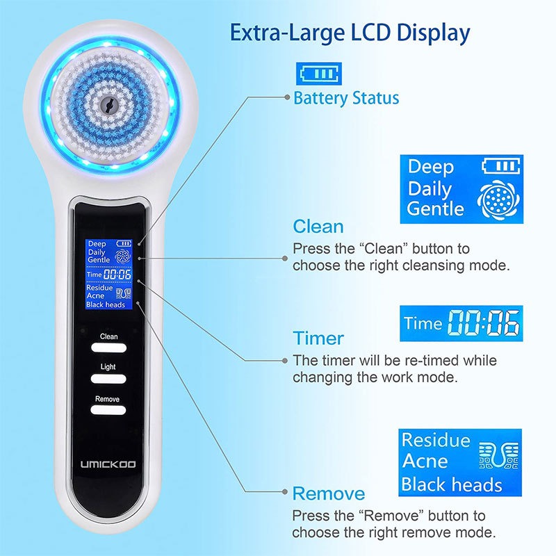 3-in-1 Electric Facial Cleansing Brush – Sonic Vibration, Waterproof