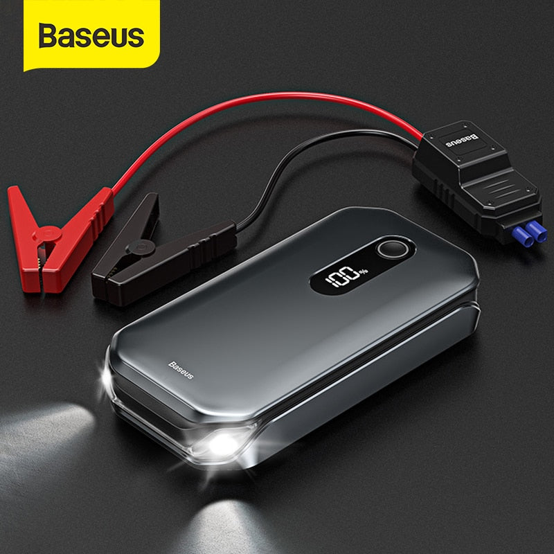 Baseus 1000A Car Jump Starter Power Bank – 12000mAh, 3.5L Gas / 6L Diesel