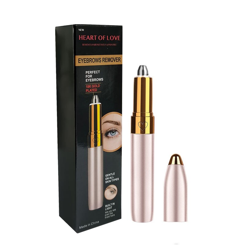 Lipstick-Style Electric Eyebrow & Facial Hair Trimmer – Painless, Portable