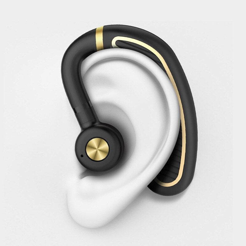Bluetooth Hands-Free Earbud with Mic – CVC Noise Canceling, 180° Rotatable Hook