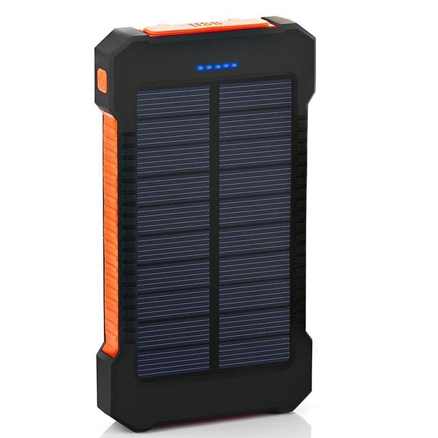 Solar Power Bank 20000mAh — Waterproof with LED Light