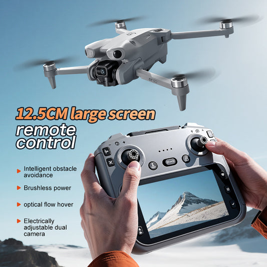 GT50 4K Brushless Drone – 4.3" Screen Remote, 4-Way Obstacle Avoidance, Optical Flow