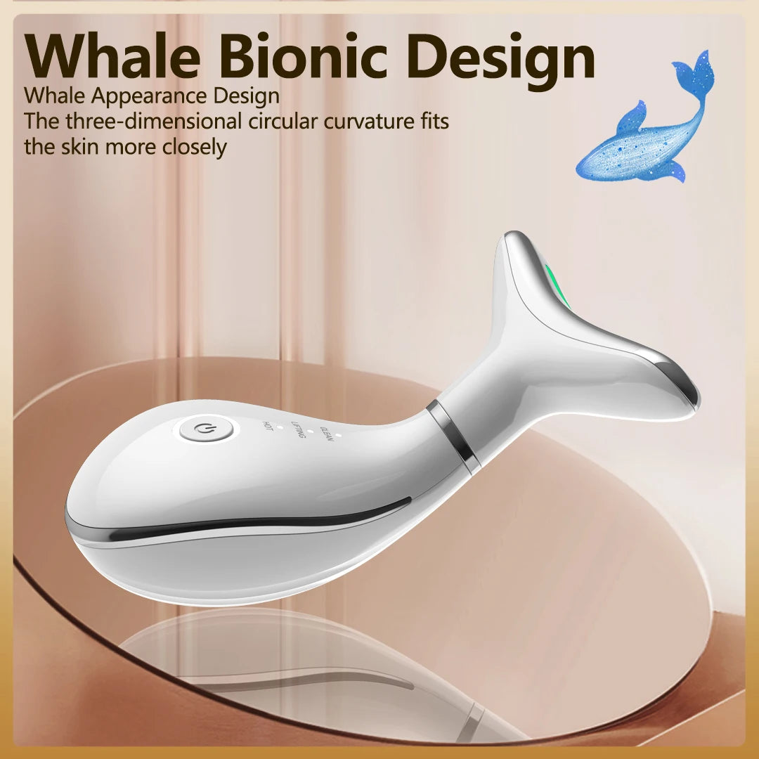 EMS Neck & Face Lifting Device – 3-Color LED Photon Skin Tightening Massager