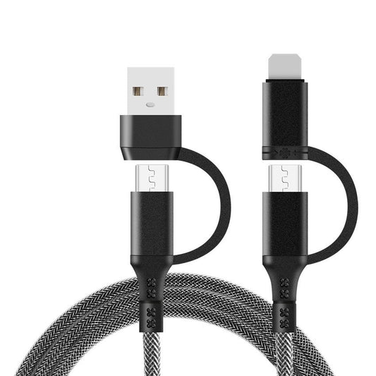 Four in one braided data cable PD60W fast charging cable suitable for Apple and Huawei phone Type-C flash charging cable