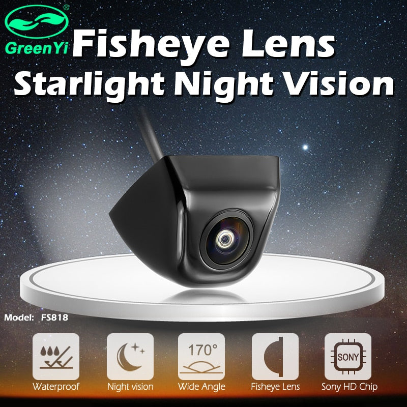 GreenYi 170° Starlight Night Vision Car Camera – Rear & Front, 15m Night Vision, 1000 TVL