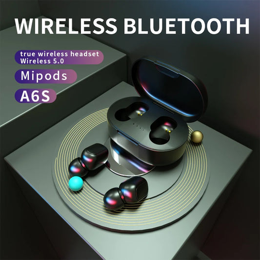 A6S Wireless Bluetooth 5.0 Earbuds – Matte Finish, Charging Case, True Wireless