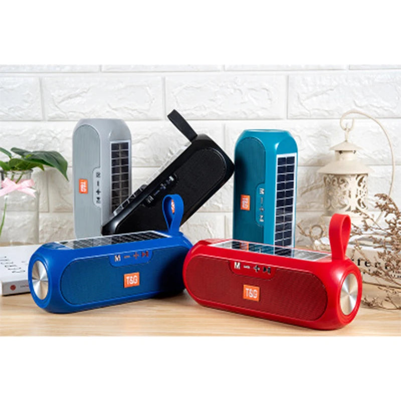 Solar-Powered Bluetooth 5.0 Speaker with FM Radio, TF Card & AUX – 10W Hi-Fi Stereo