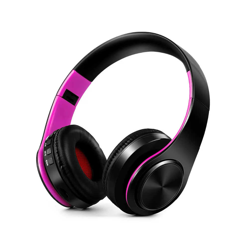 Foldable Bluetooth 5.0 Headphones – 15Hr Battery, MP3, FM Radio, TF Card, 14 Colors