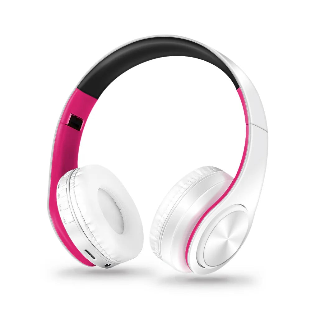 Foldable Bluetooth 5.0 Headphones – 15Hr Battery, MP3, FM Radio, TF Card, 14 Colors