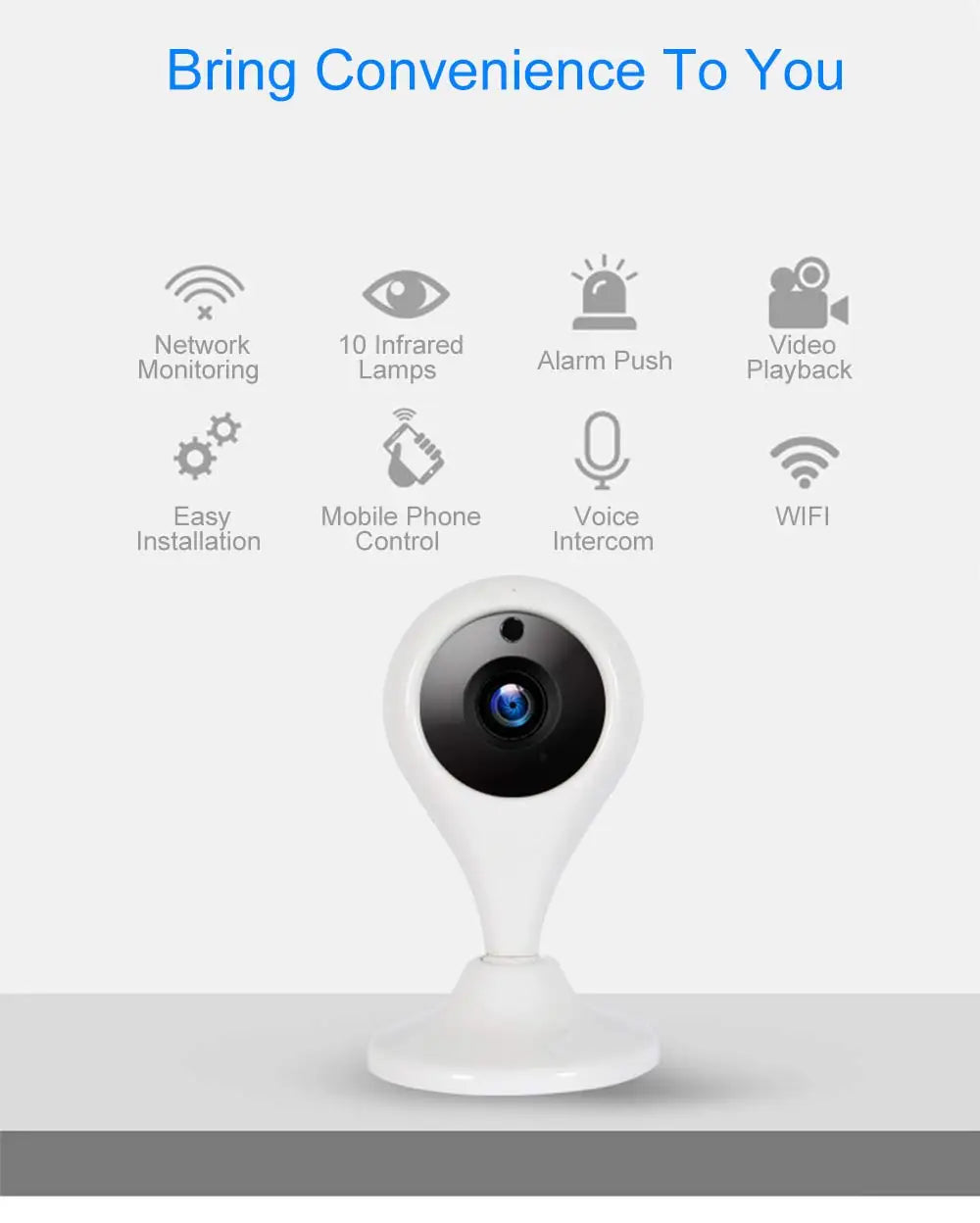 720P WiFi Security Camera with Two-Way Audio, Night Vision & Motion Detection – Baby & Home Monitor