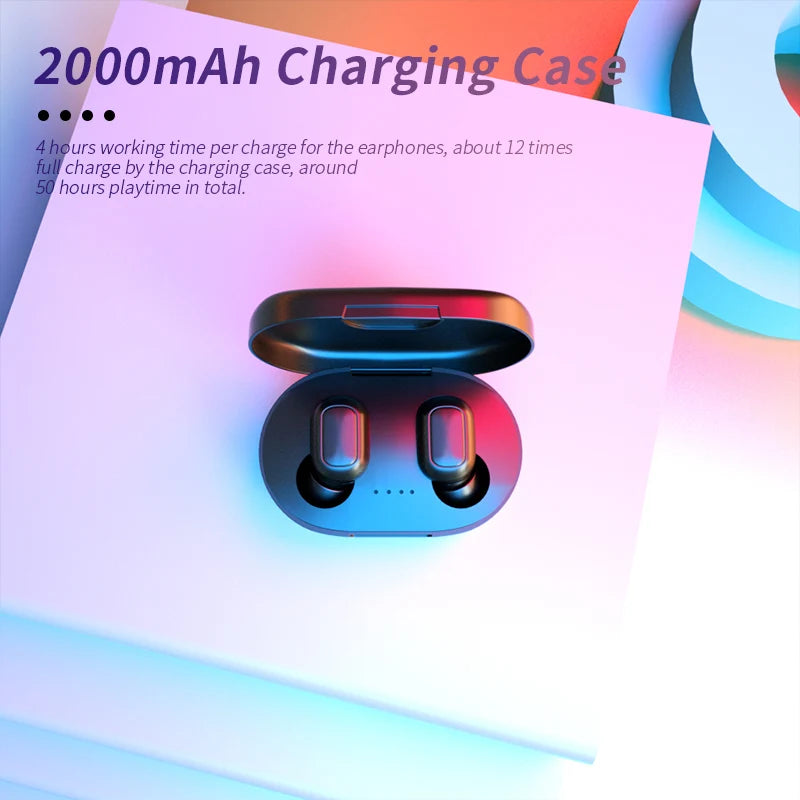 A6S Wireless Bluetooth 5.0 Earbuds – Matte Finish, Charging Case, True Wireless