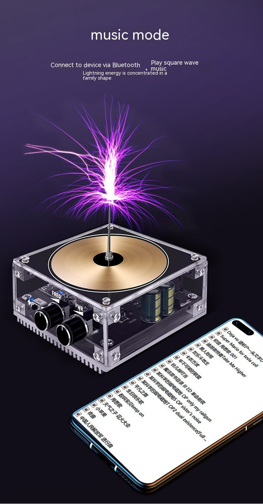 Music Tesla Coil Lightning Speaker – Touch-Reactive, Bluetooth, Adjustable Arc